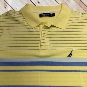 NAUTICA Men’s Large Yellow Short Sleeve Polo Shirt